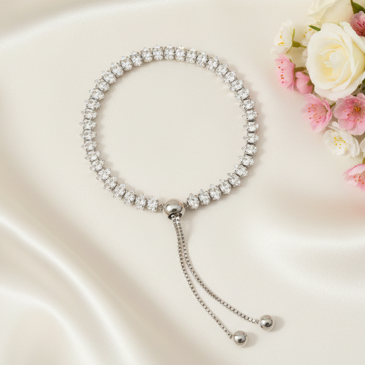 White Tennis Chain Bracelet