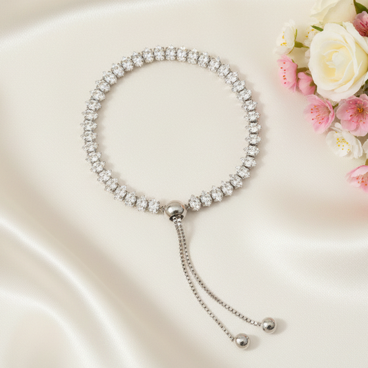 White Tennis Chain Bracelet