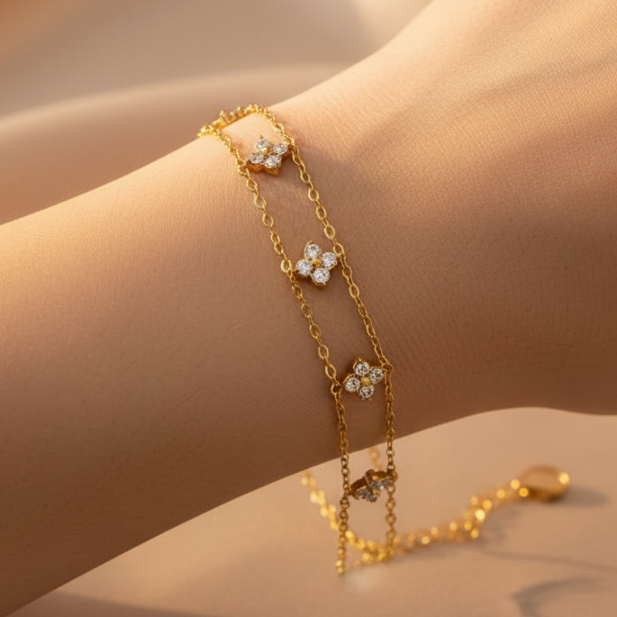 Luxe Flower Chain Bracelet