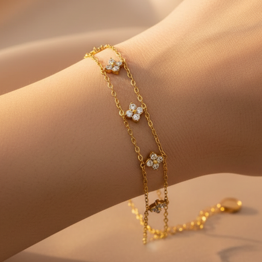 Luxe Flower Chain Bracelet