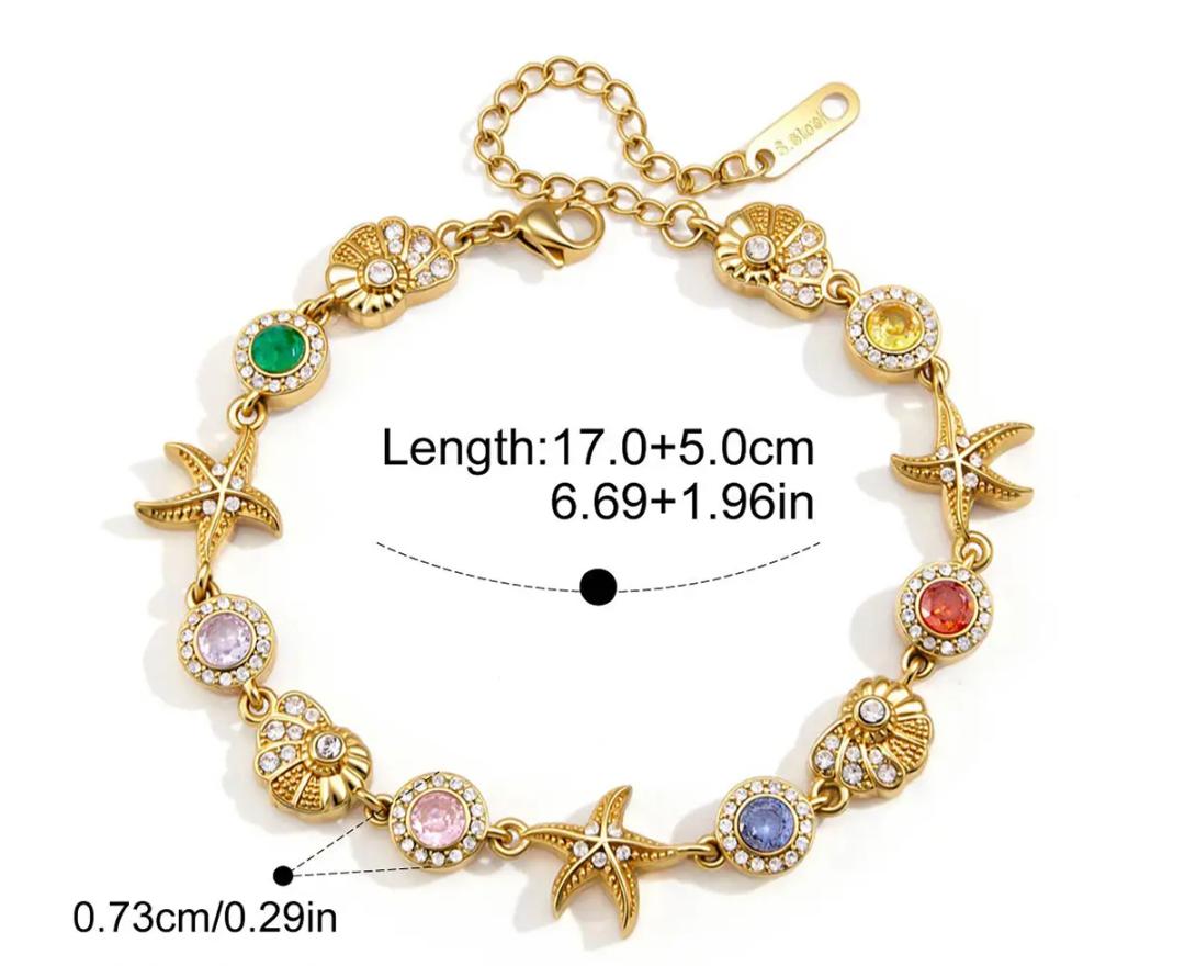 Luxe Multicolor Charms Chain Bracelet
