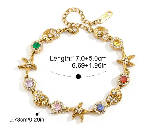 Luxe Multicolor Charms Chain Bracelet