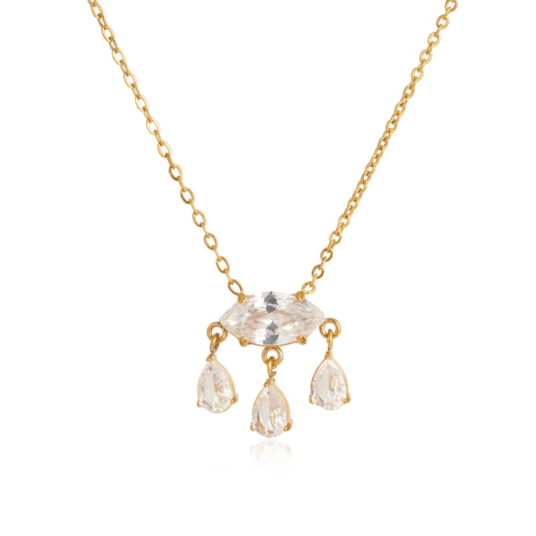 Stone Evil Eye Chain Necklace