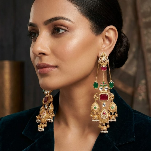 Kavita Statement Kashmiri Earrings