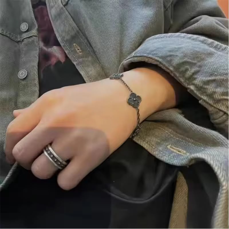Black Clover Chain Bracelet