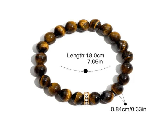 Natural Tiger's Eye Beaded Bracelet