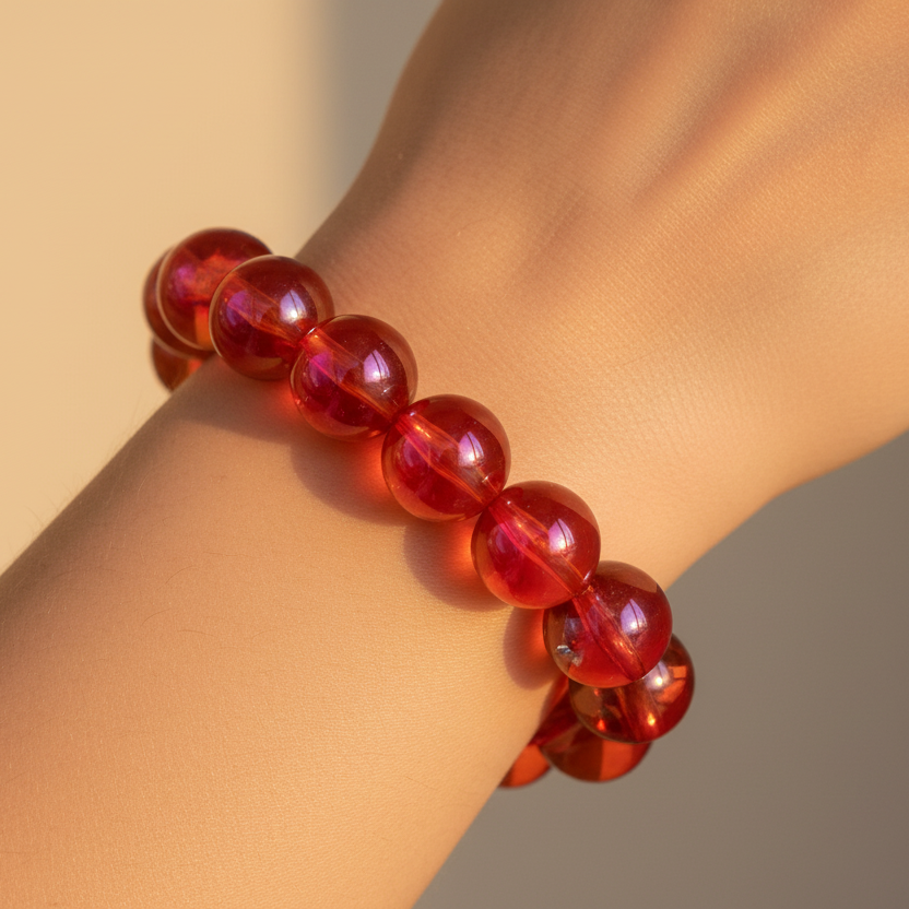 Pink Orange Beaded Bracelet