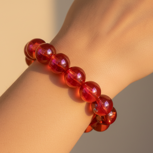 Pink Orange Beaded Bracelet