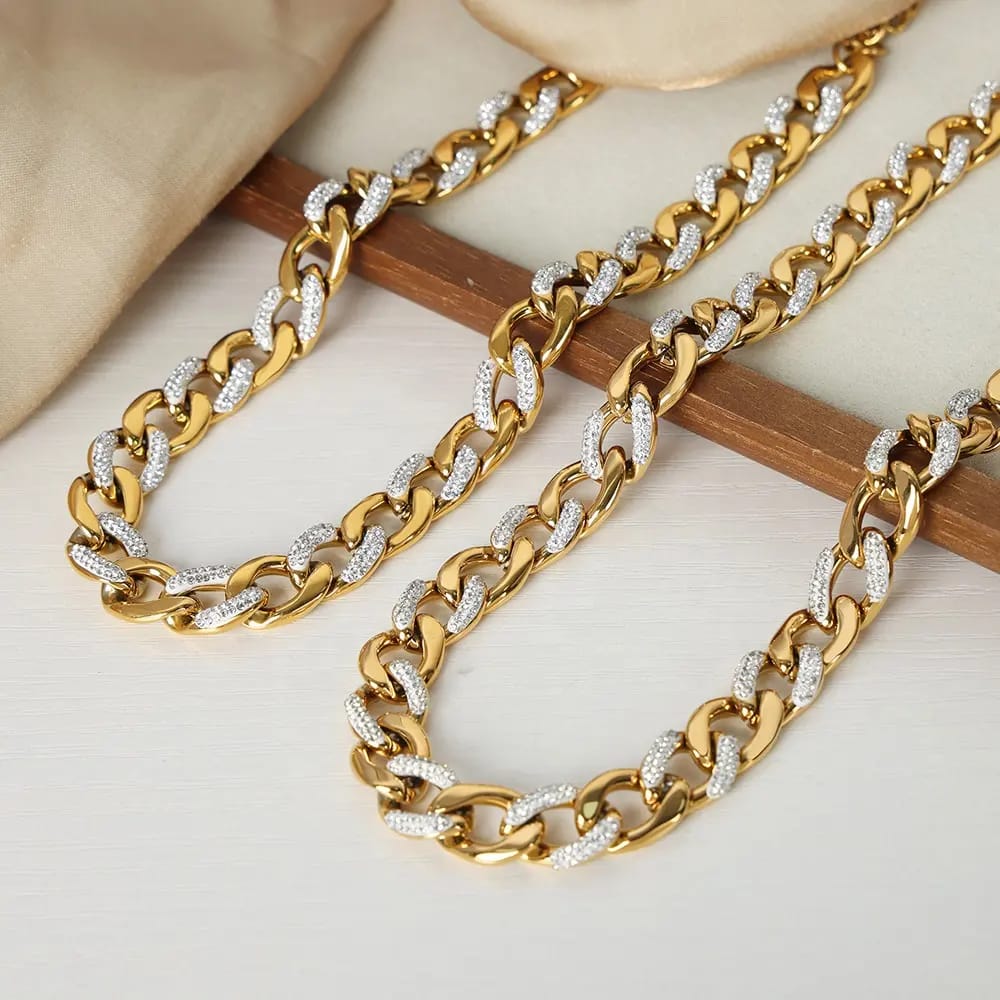 Dual Tone Link Chain Necklace