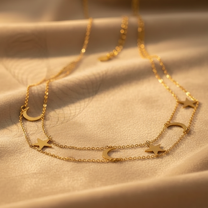 Star Moon Choker Necklace