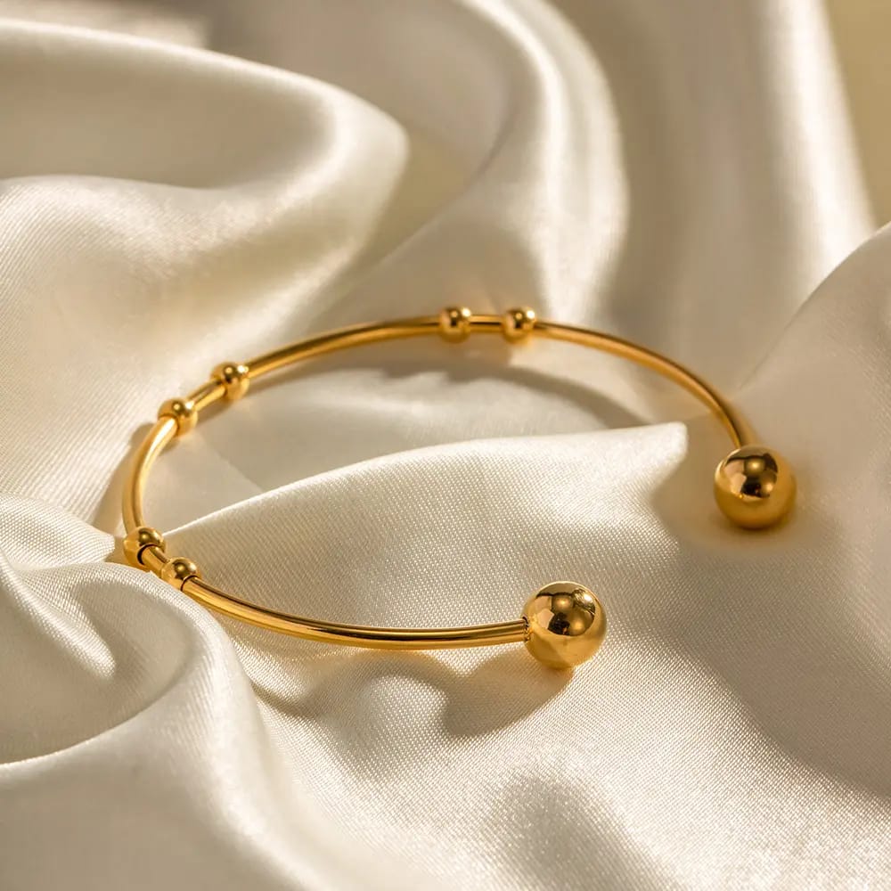 Sleek Gold Open Bracelet