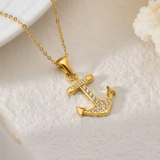 Anchor Pendant Chain Necklace