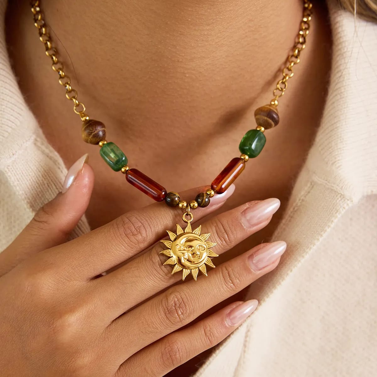 Sunshine Beaded Chain Necklace