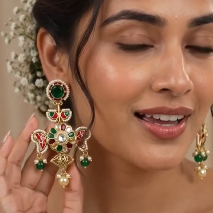 Multicolor Stone Statement Earrings