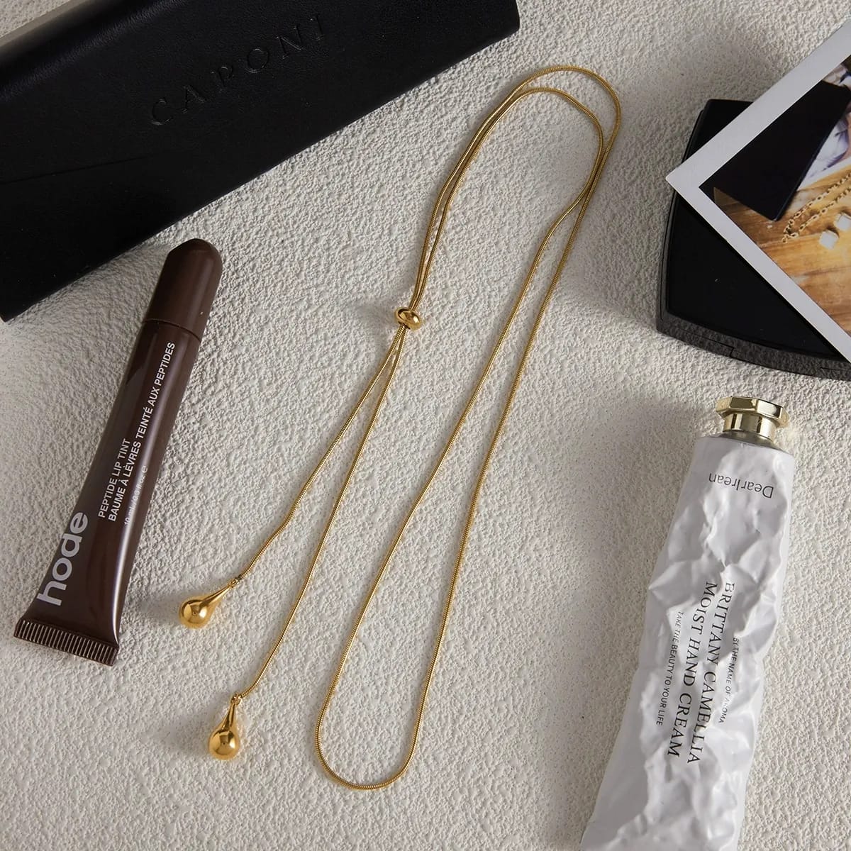 Tear Drop Adjustable Chain Necklace
