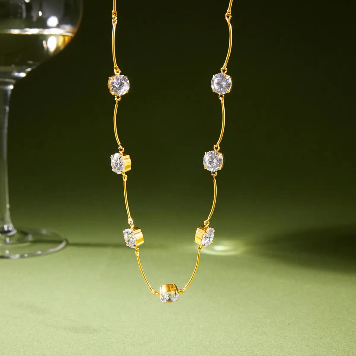 Dainty Zircon Chain Necklace