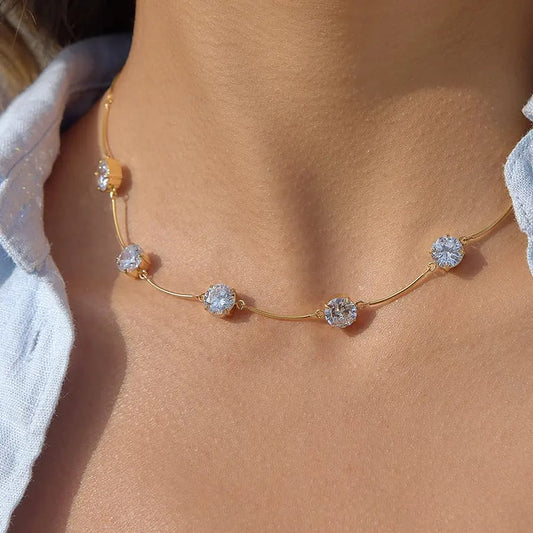 Dainty Zircon Chain Necklace