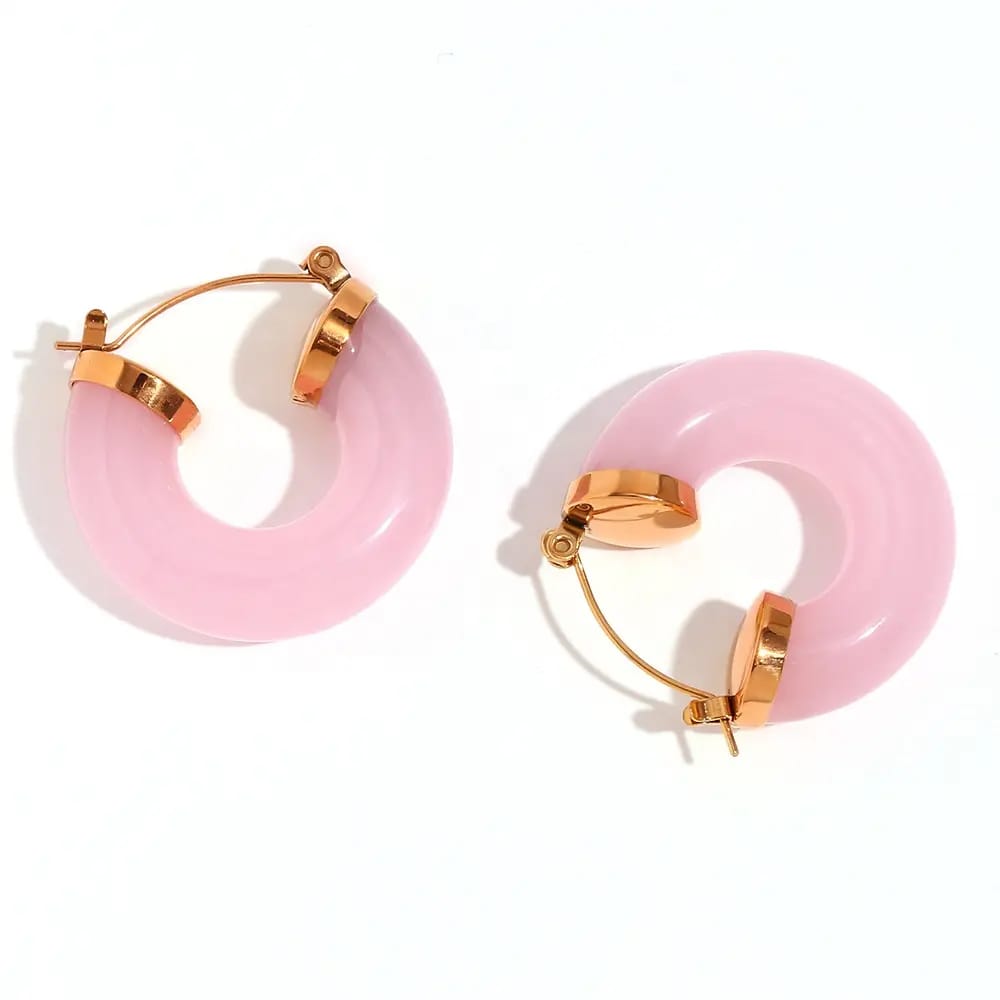 Blush Pink Hoop Earrings