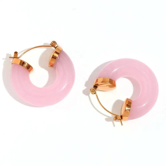 Blush Pink Hoop Earrings