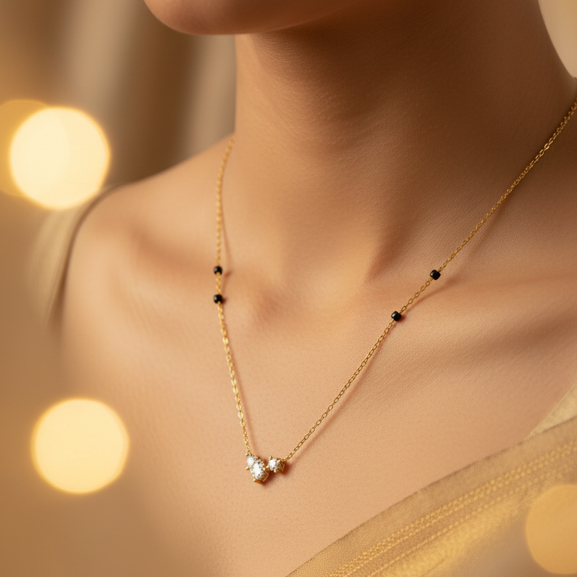 Antitarnish Sleek Flower Mangalsutra