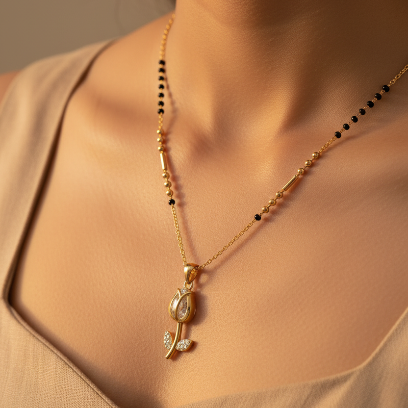 Antitarnish Sleek Tulip Mangalsutra