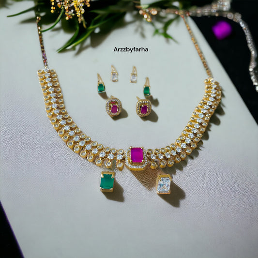 3 in 1 Stone Changeable Necklace Set