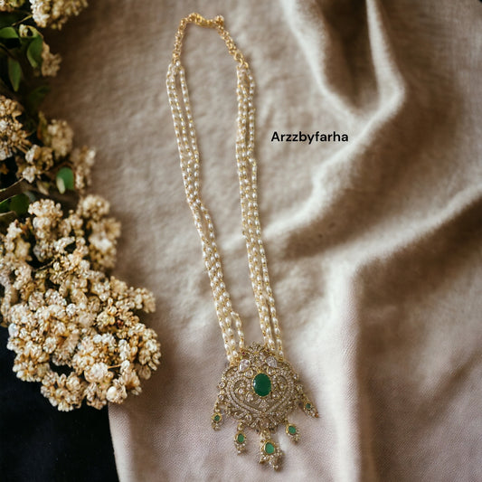 Beautiful Beads Mala with Victorian Pendant Necklace
