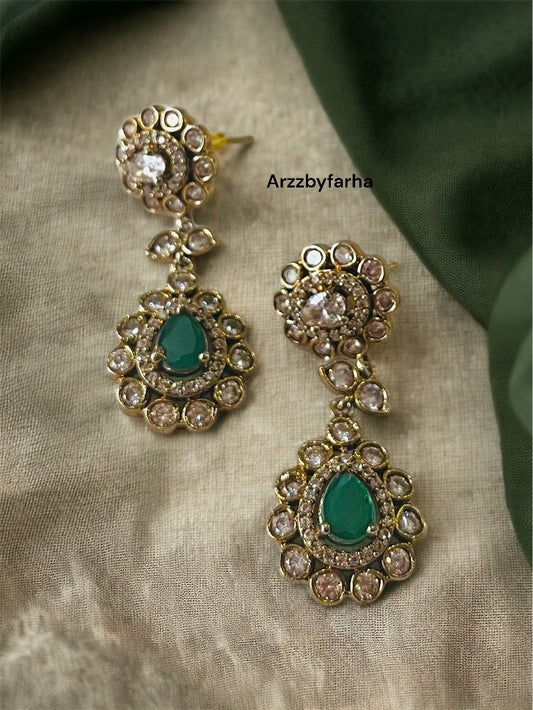 Premium Quality Polki Moissanite Earrings