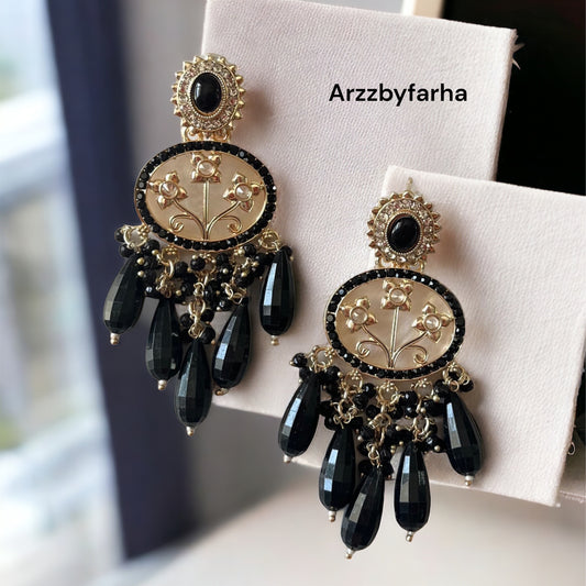 MOP Black Dangle Earrings