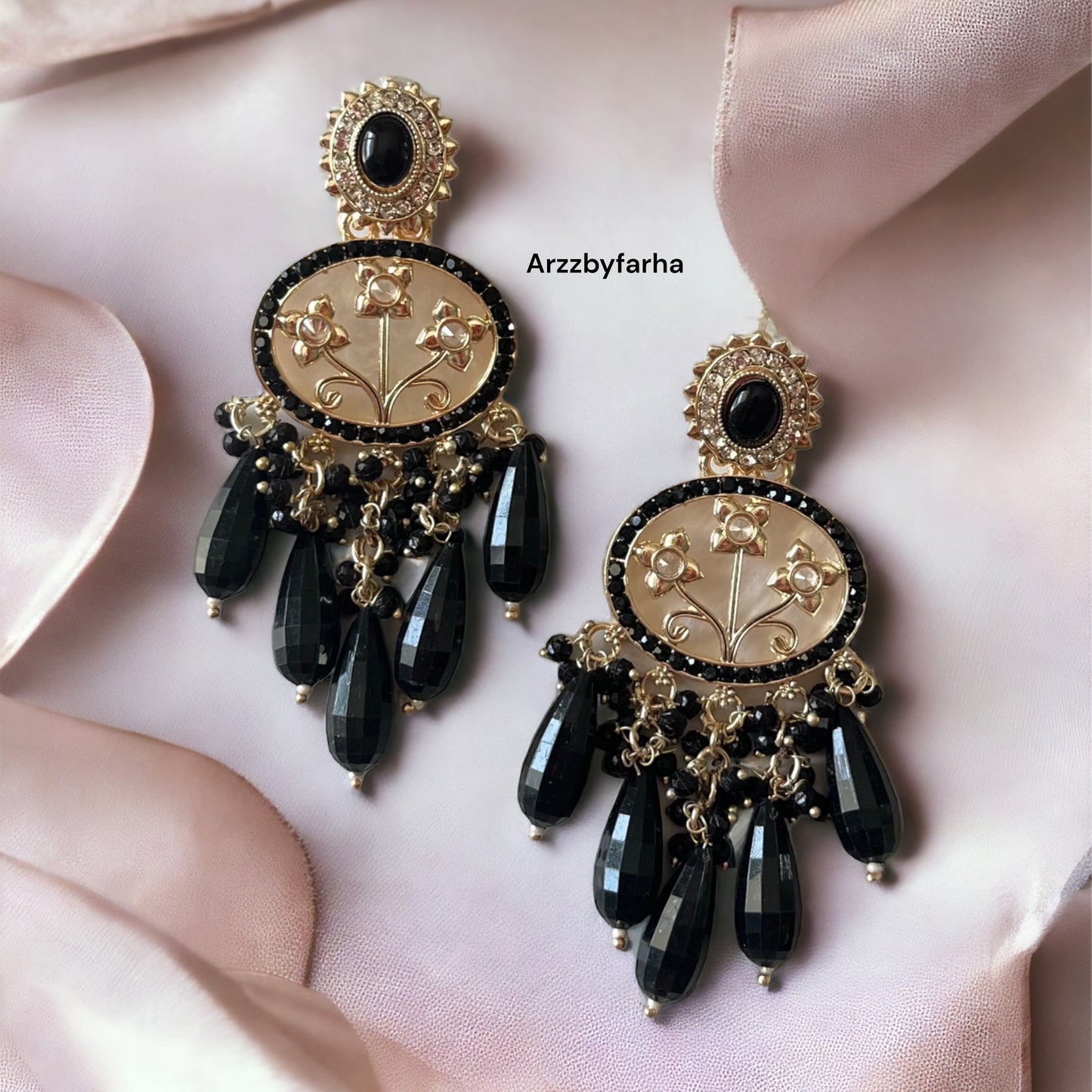 MOP Black Dangle Earrings