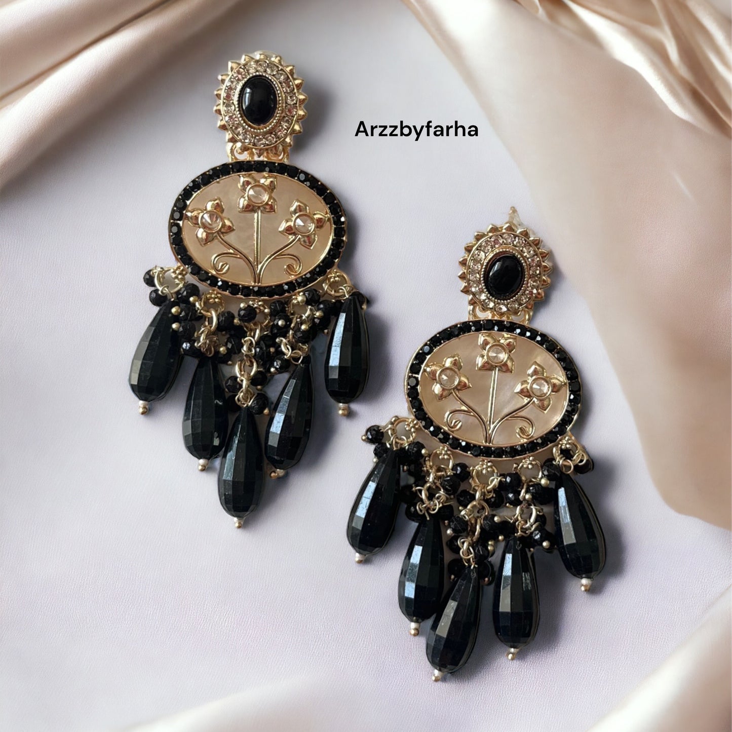 MOP Black Dangle Earrings
