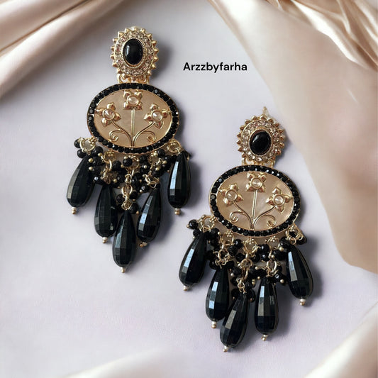 MOP Black Dangle Earrings