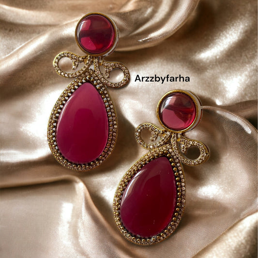 Doublet Stone CZ Studded Earrings