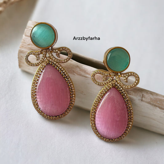 Doublet Stone CZ Studded Earrings