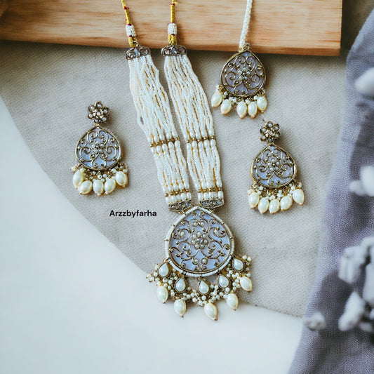 MOP Multilayered Necklace Set