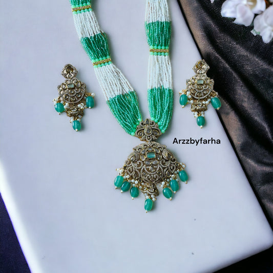 Multilayered Long Necklace Set