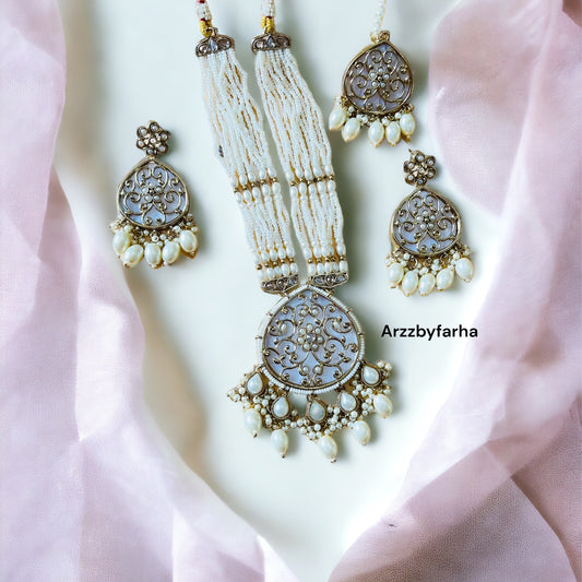 MOP Multilayered Necklace Set