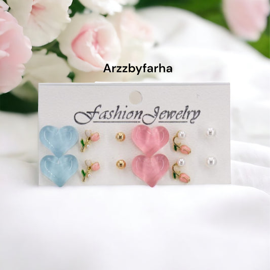 Set of 6 Studs Earring