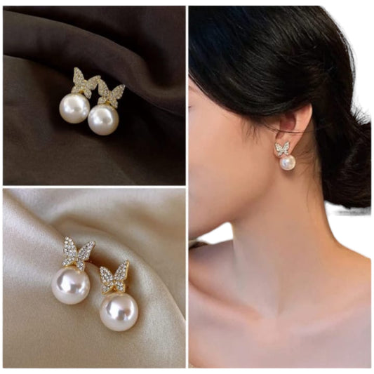 Butterfly Pearl Studs Earring