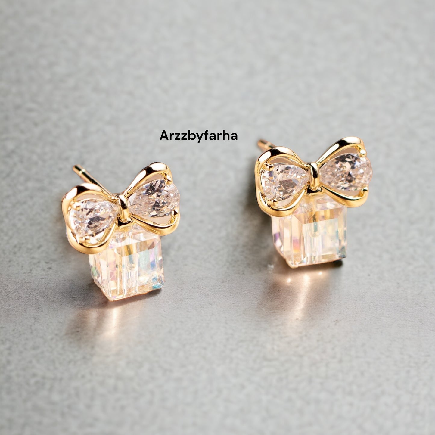 Bowknot Crystal Studs Earrings