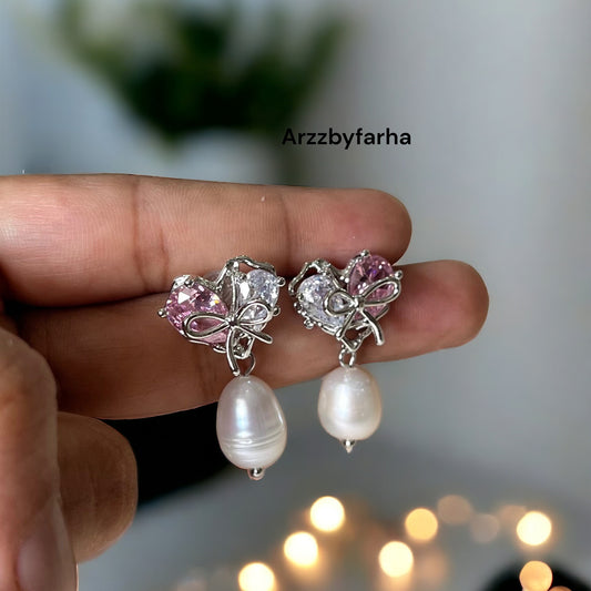 Fresh Water Pearl Zircon Earring