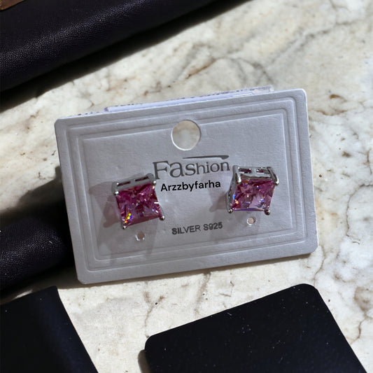 Pink Stone Studs Earring