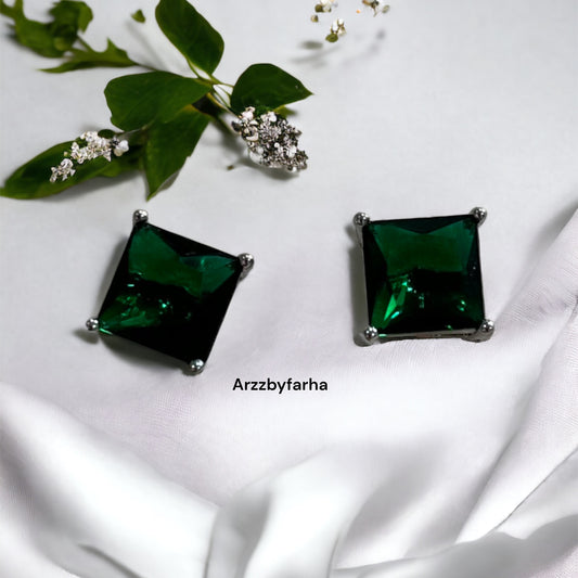 Green Stone Studs Earring