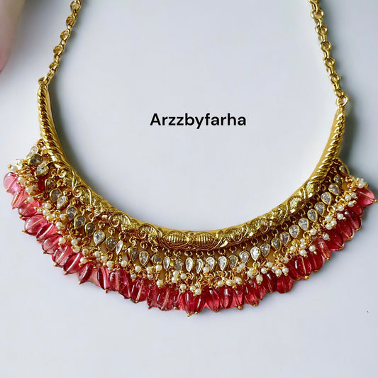Zeenat Pink Choker Necklace