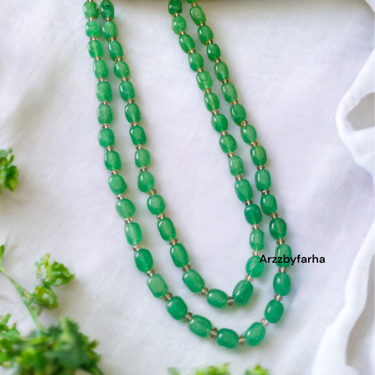Double Layered Mint Beads Necklace
