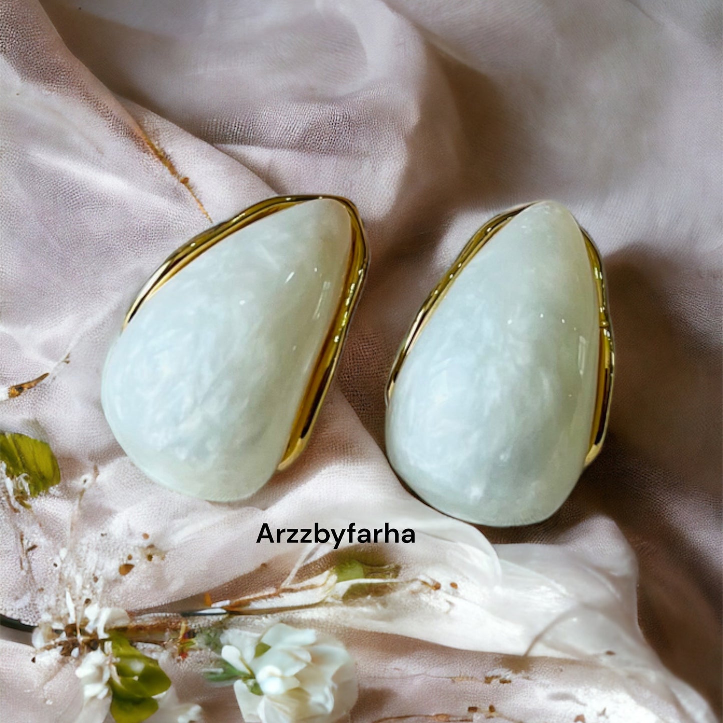 White Stud Earrings