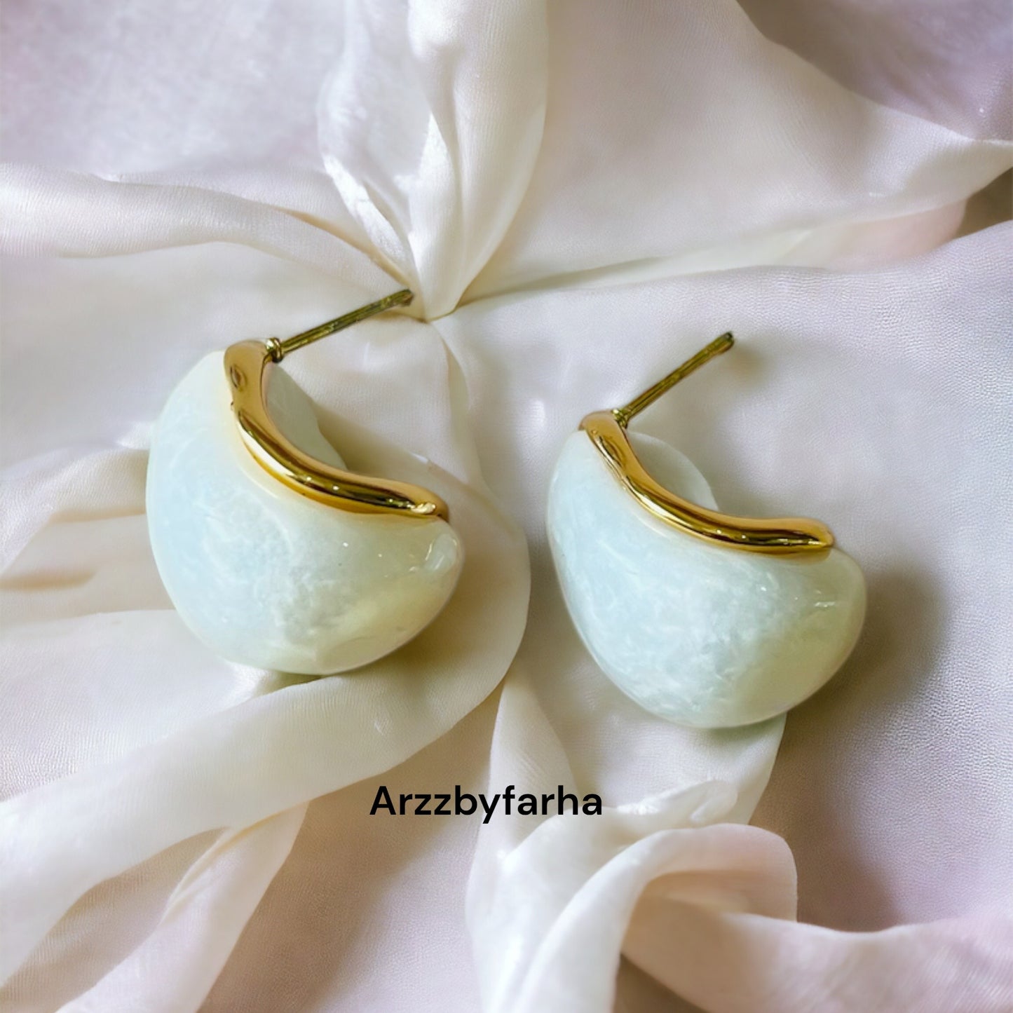 White Stud Earrings