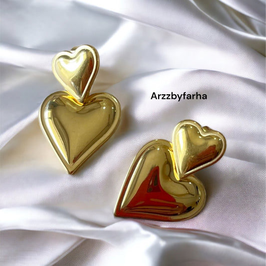Heart Shaped Drop Earrings