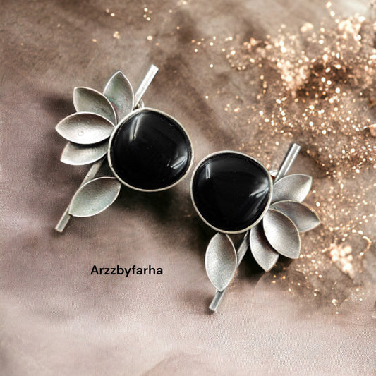Half Flower Studs Leaf Earring