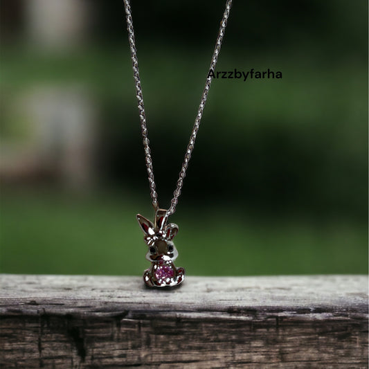 Silver Rabbit Pendant Chain